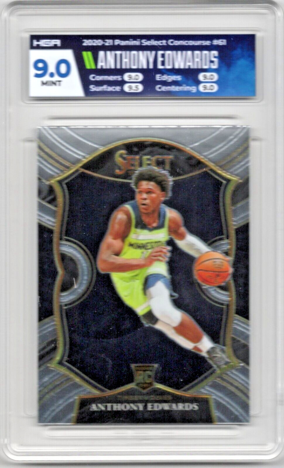 2020-21 Panini Select Concourse Silver #61 Anthony Edwards Rookie 9.0 MINT [PB]