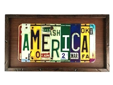AMERICA LICENSE PLATE SIGN PLAQUE - 15.75" x 8.75" open road retro repro