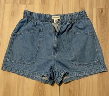 Madewell Womens Size 29 High-Rise Denim Shorts Elastic Waist 100 Cotton