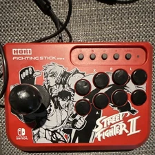 Hori Fighting Stick Mini Street Fighter II Wired Arcade Red Black Nintendo Swit…