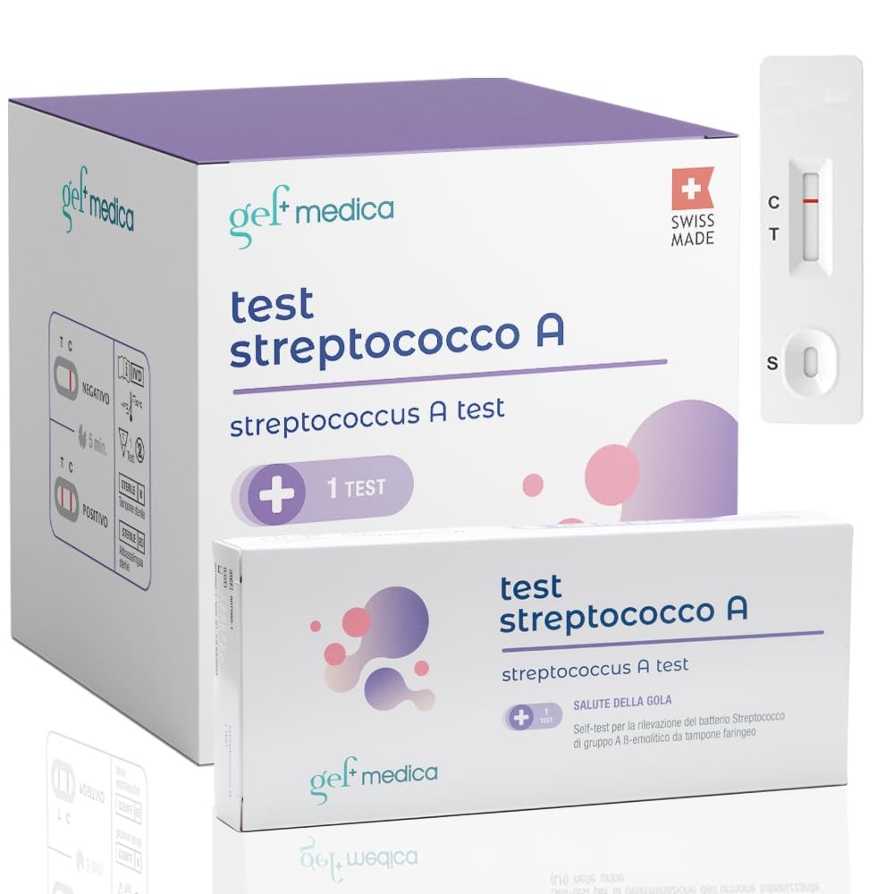 Gef Medica - Test Streptococco Rapido in meno di 5 Minuti - Tampone Faringeo con