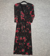 Lauren Ralph Lauren Black Label Dress Womens 2 Maxi Floral Vneck Romantic Whimsy