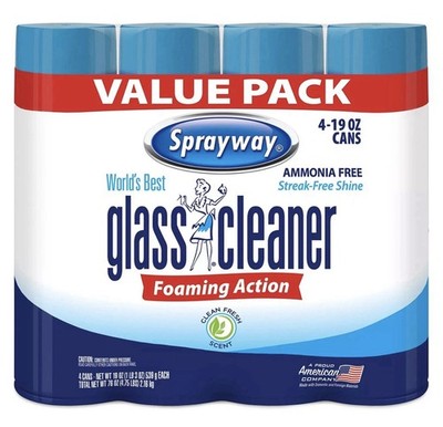 Sprayway, Glass Cleaner, 19 Oz Cans, Pack of 4-Free Shipping