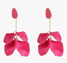 Rose Petal Statement Earrings Unique Drop 1 Pair Flower Exaggerated Dangle