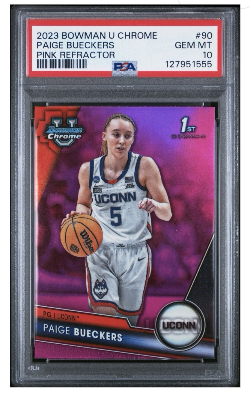 PSA 10 2023-24 Bowman University Chrome - Paige Bueckers #90 Pink Refractor (RC)