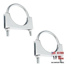 U-Bolt Exhaust Clamps, Heavy Duty Saddle Style Muffler Clamp for 3-1/2"