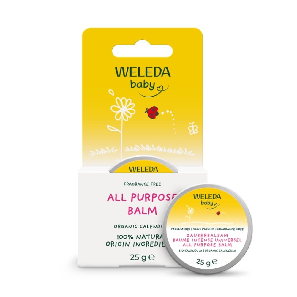 Weleda Baby All Purpose Balm Calendula Fragrance Free Travel 25 g | Organic sunflower & avocado oils, Cocoa butter, Candelilla & carnauba waxes, Fragrance-free, Midwife recommended - Image 3
