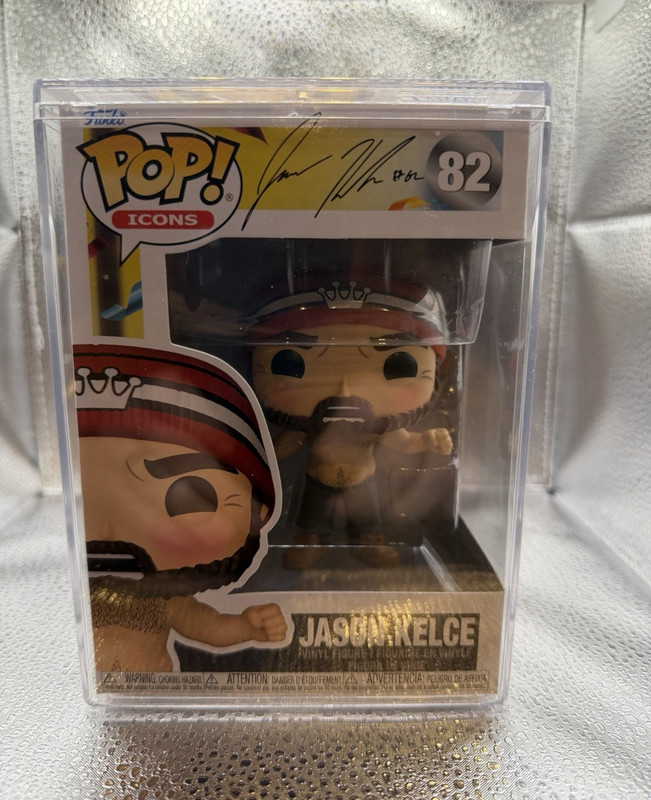 Funko Pop! Icons Jason Kelce #82 Autographed Vinyl Figure w/ Protector