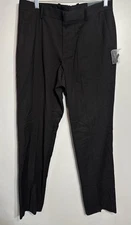 Perry Ellis Pants Mens 32X34 (33)  Black Travel Luxe Easy Care Flat Front NEW