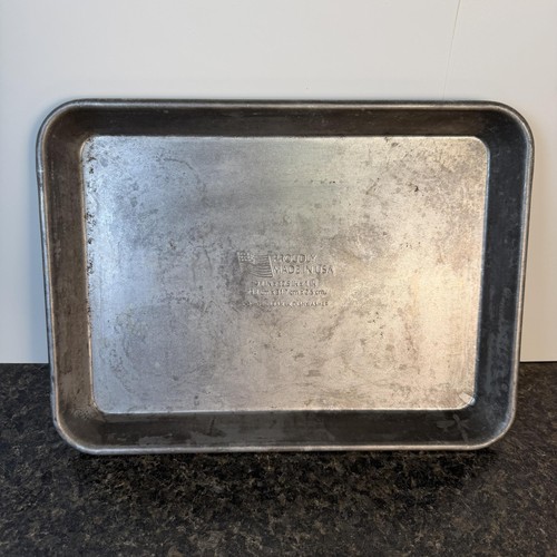 Aluminum Rectangular Baking Tray 9x13x1 Silver Sheet Pan Made In USA Kitchen