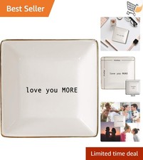 Ceramic Love You More Ring Dish Jewelry Holder Trinket Tray Organizer