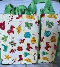 H-E-B 2025 Holiday ‘Ornament’ Reusable Shopping Bags - Set of 2 - SMALL 10”x13”