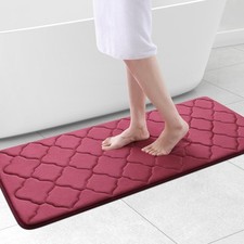 OLANLY Memory Foam Bath Mat Rug 47x20, Ultra Soft and Absorbent Bathroom Rugs, N