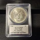 1990 $1 American Silver Eagle PCGS MS69 Edmund C. Moy Signature