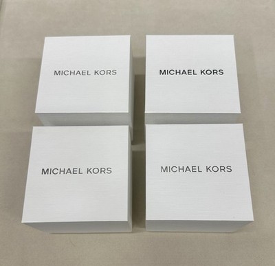 Set of 4 Michael Kors Watch Boxes w/ Warranty Cards   New Genuine MK Packaging