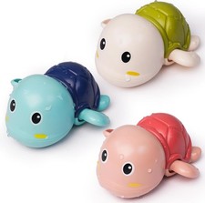 Colorful Wind Up Swimming Turtles   3 Pack Bath Toys for Kids
