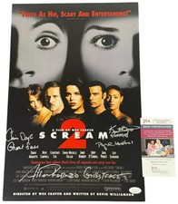 Ghostface Scream 2 X4 Cast signed 12x18 Poster Allen Robinson, Kurt Bryant JSA