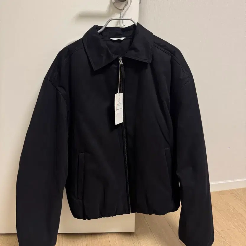 Zara Structure Blue Bomber Jacket, Black, Size L thumbnail 3