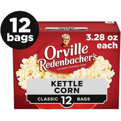 Microwave Popcorn Kettle Corn Value Size 3.28 oz 12 Count Pack