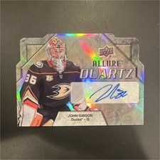 Upper Deck Allure 2019-20 Quartz Autograph John Gibson #AQ-JG Ducks Hockey Card