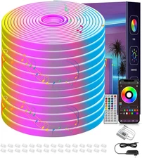50FT RGB Neon Rope Lights, Outdoor Led Strip Lights Waterproof IP67 with Remote