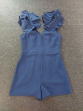 AMANDA UPRICHARD Women's Size Medium Gimlet Blue Cobalt Short Romper Formal