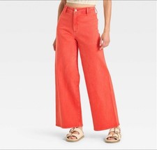 Red Wide Leg Jeans    High Rise Sailor Style Size 12 NWT