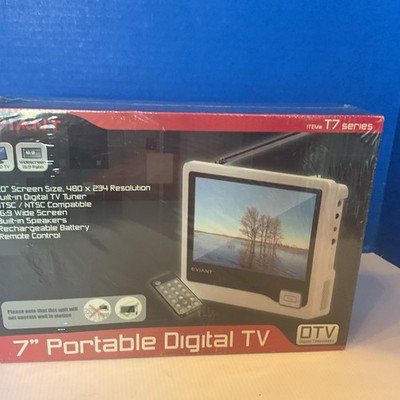 Eviant T7 7'' Portable LCD Digital TV 7'' AC Adaptor Remote External Antenna NEW!
