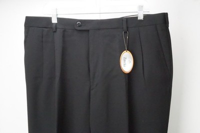 Zanella Johnny Solid Black 100% Wool Mens Pants Trousers Sz 54 EU NEW