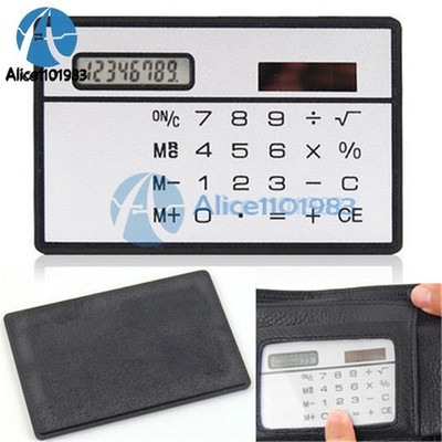 2PCS 8-Digits   Thin Mini Slim Credit Card   Power Pocket Calculator #wd