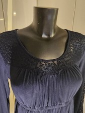 Mama Llicious Maternity Dress Blue Elasticated Waist Size M