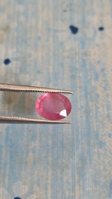 1.49 Ct  Natural Red-Pink Ruby Mozambique Heated Only Oval Shape Loose Gemstone