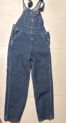 Dickies Blue Denim Overalls Adjustable Straps Multiple Pockets Unisex