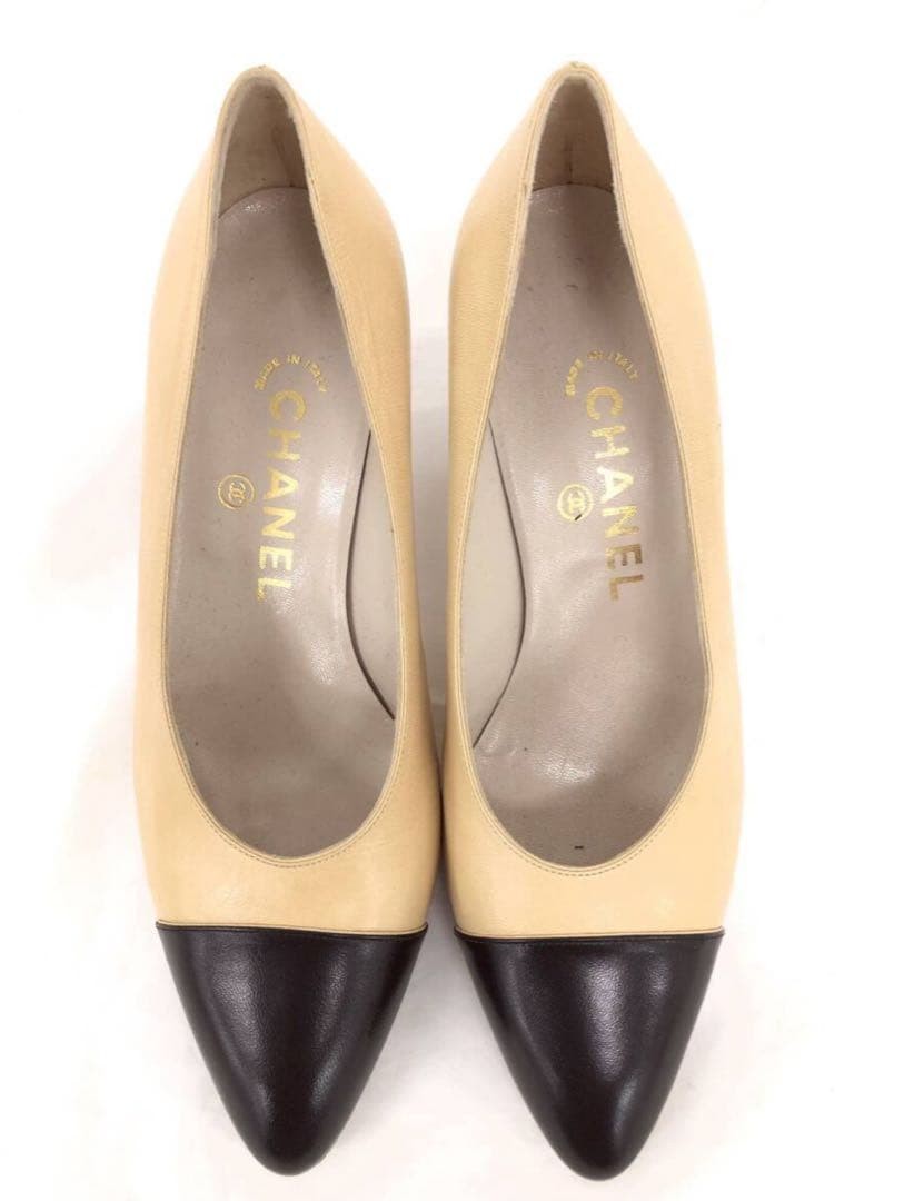 Chanel High Heel Pumps Shoes Bicolor Size 36.5 US About 6.5 For Women thumbnail 18
