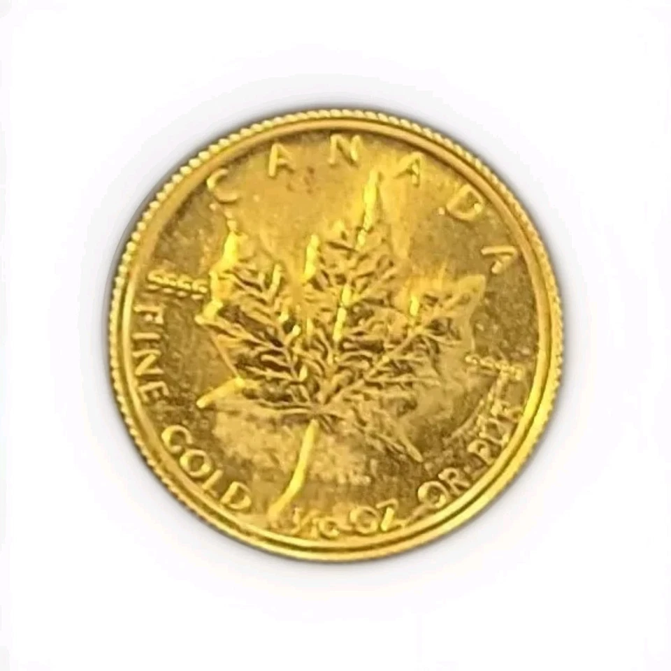 1982 $5.00 1/10 oz. Canadian Maple Leaf Gold BU/MS Sealed OGP .999 Fine Gold - Image 2 of 2