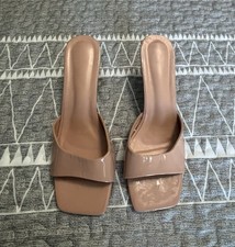 NEW Square Open Toe Kitten Heel Mules Shoes Women