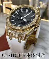 With Body G-Shock GA 2100 Rubber Belt Set Metal Casioak Custom G-Shock Gold Whit