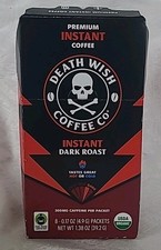 DEATH WISH COFFEE CO. INSTANT DARK ROAST- 8 PACKETS EXP 05/13/2028