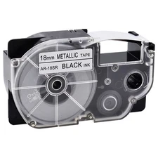 1PK Black on Metallic Lable Tape XR-18SR for Casio KL-120 EZ Label Printer 18mm