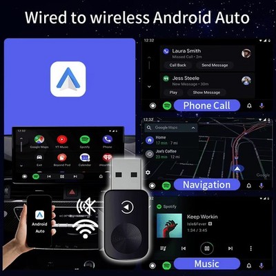 2-in-1 Wireless Wifi Apple CarPlay Android Auto USB Navi GPS Plug & Play Adapter