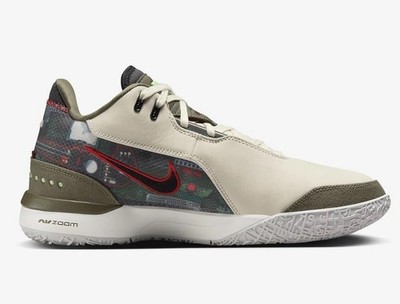 FaZe Clan × Nike LeBron NXXT Gen AMPD Light Cream Olive HF0715-200 Men's Size 10