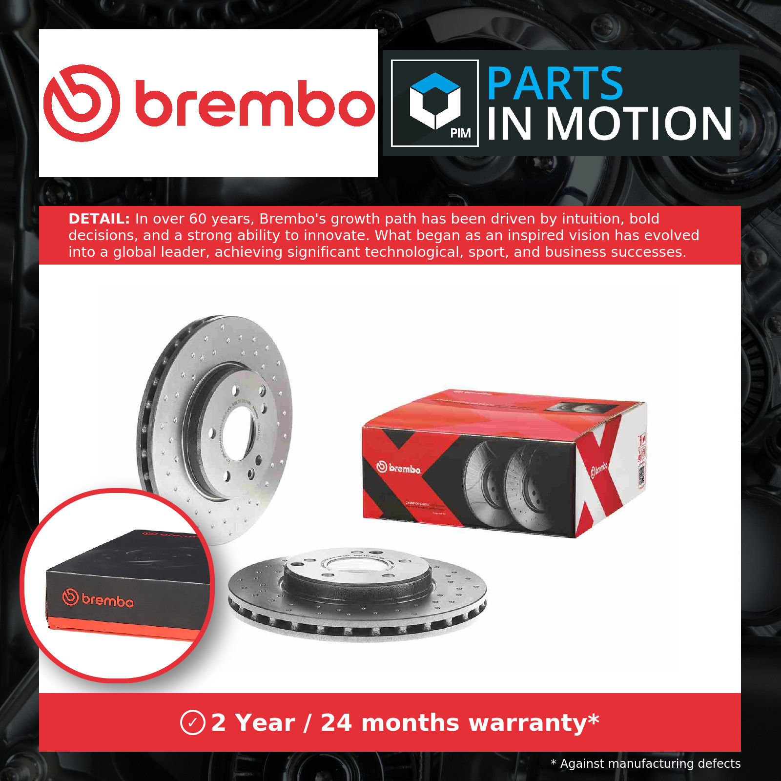 09.8411.1X Brake Disc 2 Pieces Front Fits Mercedes CLK Convertible By Brembo - Image 22