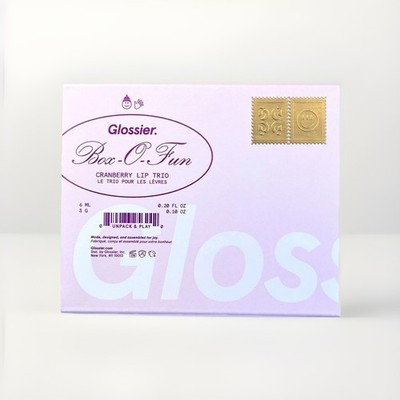 RARE Glossier Box-O-Fun Cranberry Lip Trio 2023 Limited Edition now Discontinued