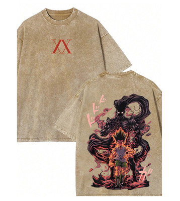 Vintage Gon Freecss T Shirt 230g Heavyweight Double Sided Graphic Tee