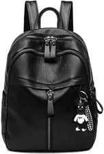 Fashion PU Leather Women Backpack Shoulders Bag Large Capacity Multipurpose...