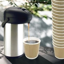 Dispenser Airpot 5L Pompa Azione, Ristorazione, Urna Tè/Caffè + 100pz Tazzine