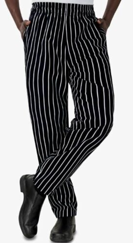 Chef's Pants, elastic waist band, tapered legs with pockets heavy material