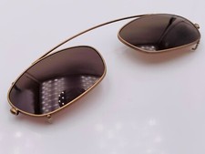 Vintage Calvin Klein 353C 570 Bronze Metal Oval Clip-On Sunglasses Frames Italy