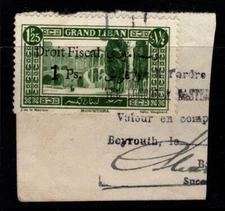 French Lebanon 1.25 Revenue On Piece - S37831