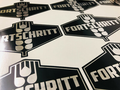 2x Black Chrom Fortschritt Trator DDR STICKER AUFKLEBER oldschool Retro vintage